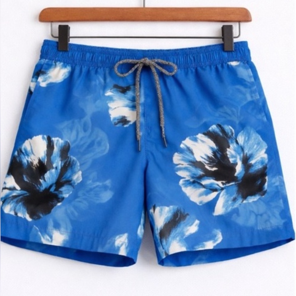 INC International Concepts Blue Floral Swim Shorts – Size S